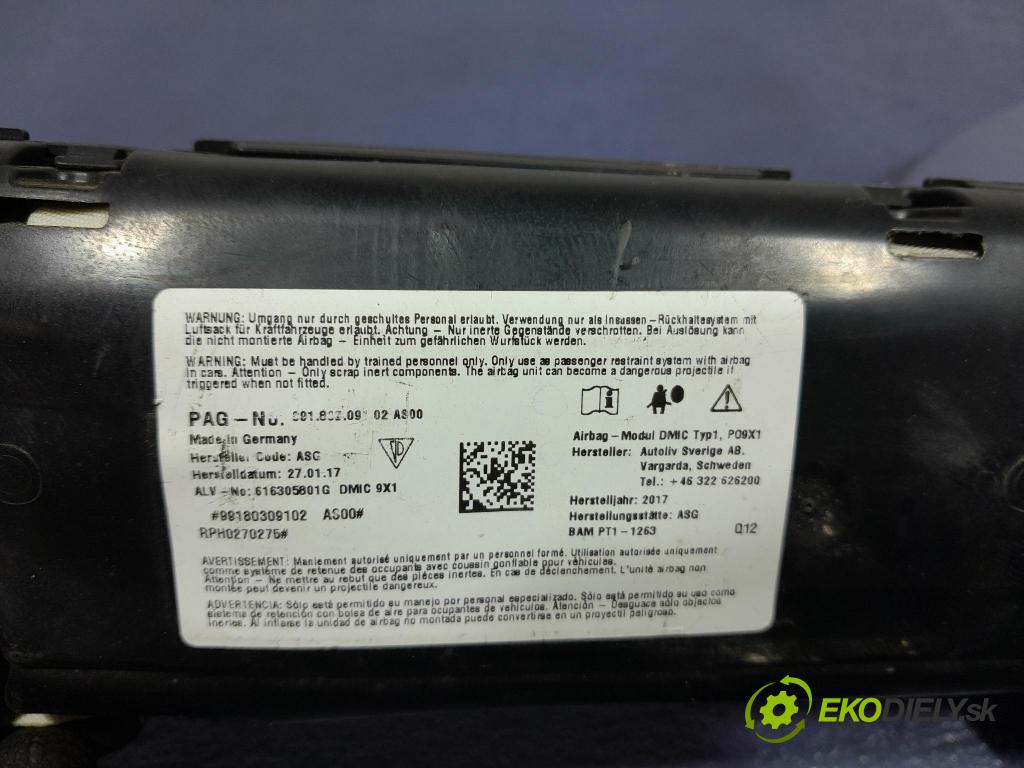 Porsche Cayman 2016 Airbag: Záclona: x 99280309102