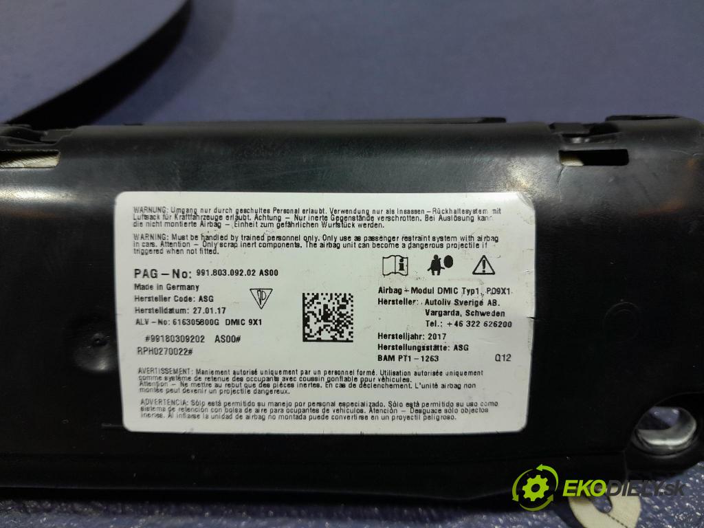 Porsche Cayman 2016 Airbag: clona x 99280309202