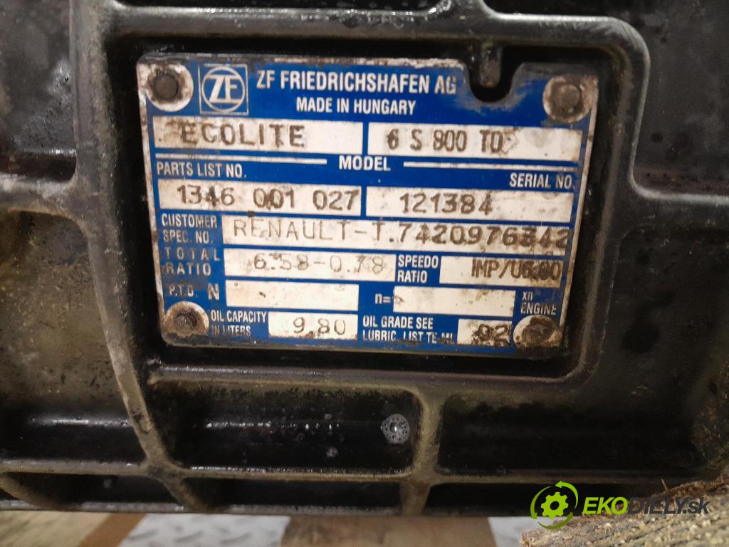 Renault Midlum 2011 prevodovka Manualna 6S800TD