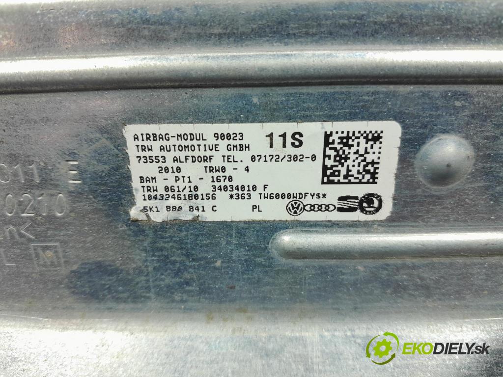 Vw Golf 2009 Airbag: Koleno: x 5K1880841C