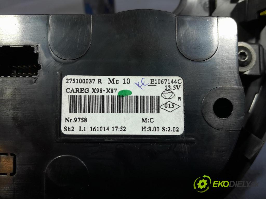 Renault Captur 2016 prepínač Klimatizácia: Prúd vzduchu: 275100037R
