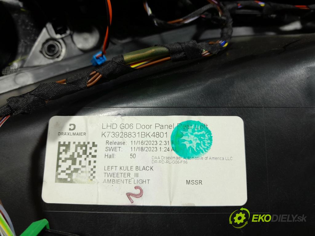 Bmw X6 2023 Čalounictví: dvere zad ľavá