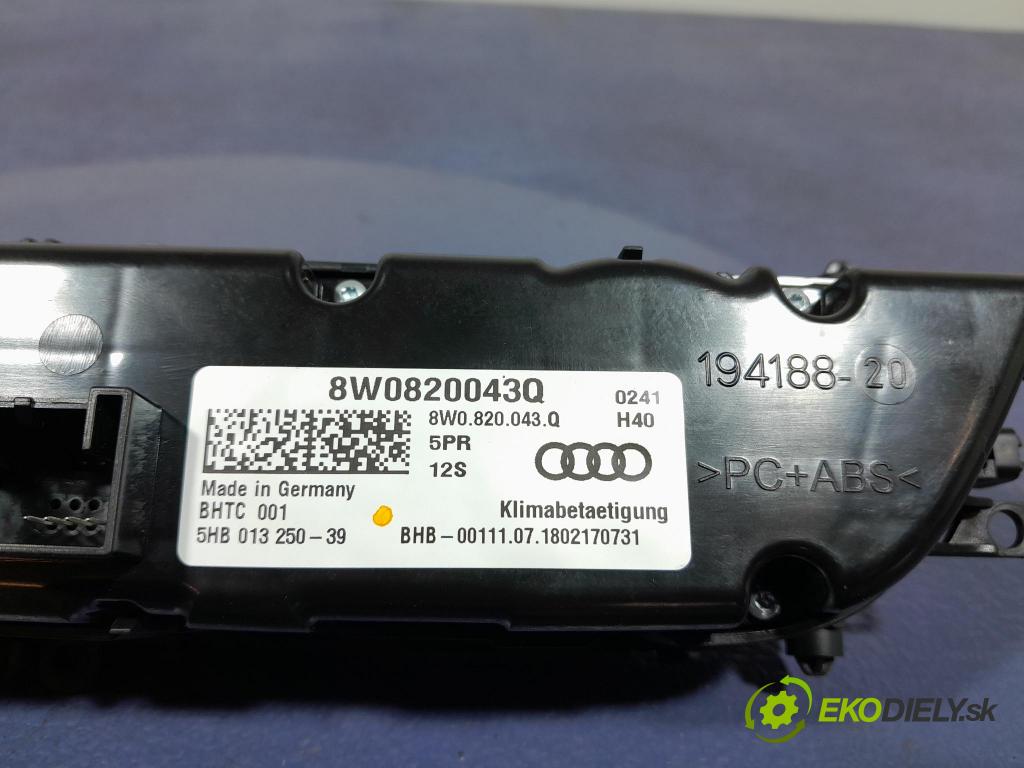 Audi A5 2018 prepínač Klimatizácia: Prúd vzduchu: 8W0820043Q