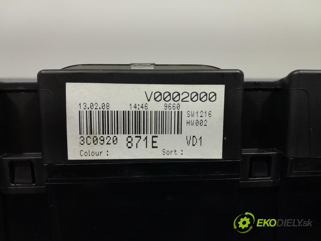 Vw Passat 2008 Přístrojová deska 3C0920871E