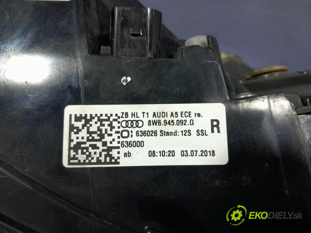 Audi A5 2018 světlo Zad: Práva: Mimo: 8W6945092G