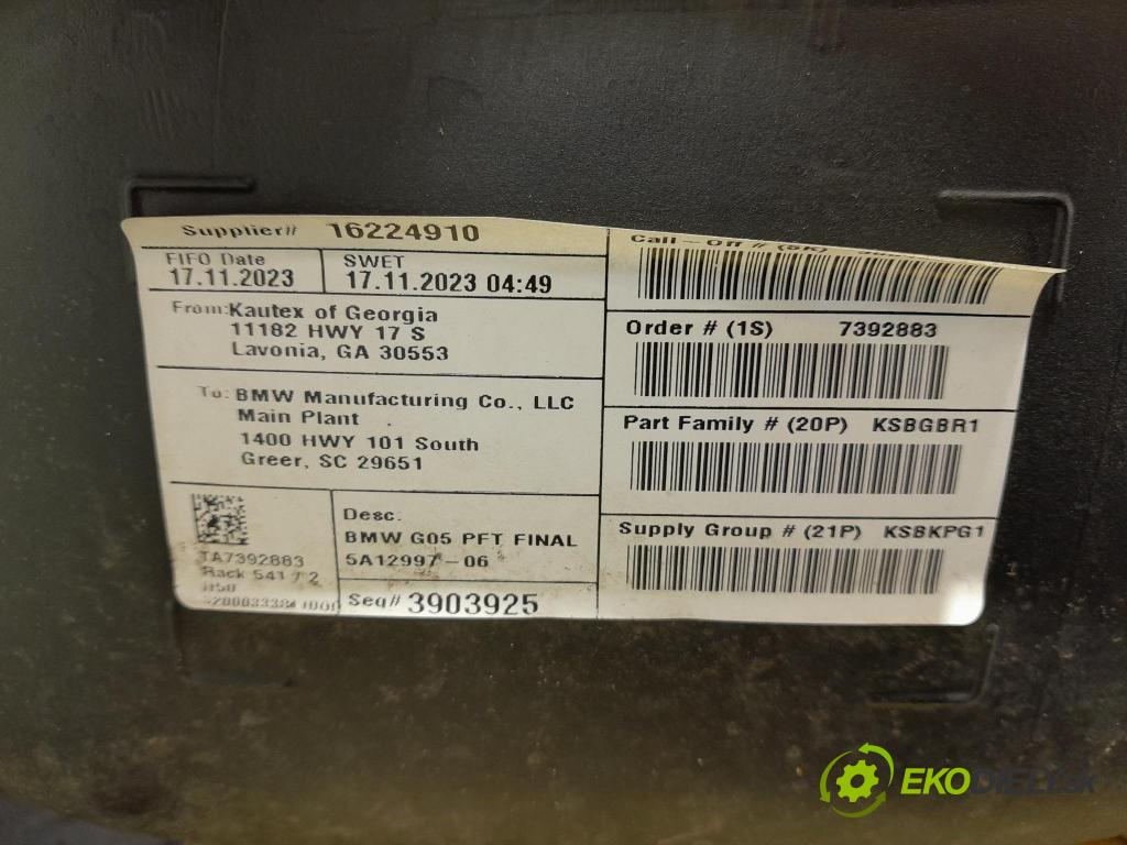 Bmw X6 2023 Nádrž: paliva 5A12997