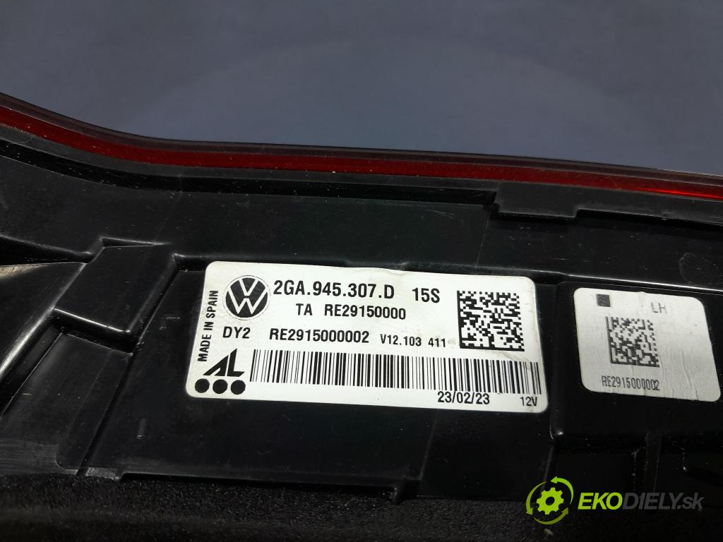 Vw T-Roc 2023 svetlo / reflektor zad ľavá Vnútri: 2GA945307D