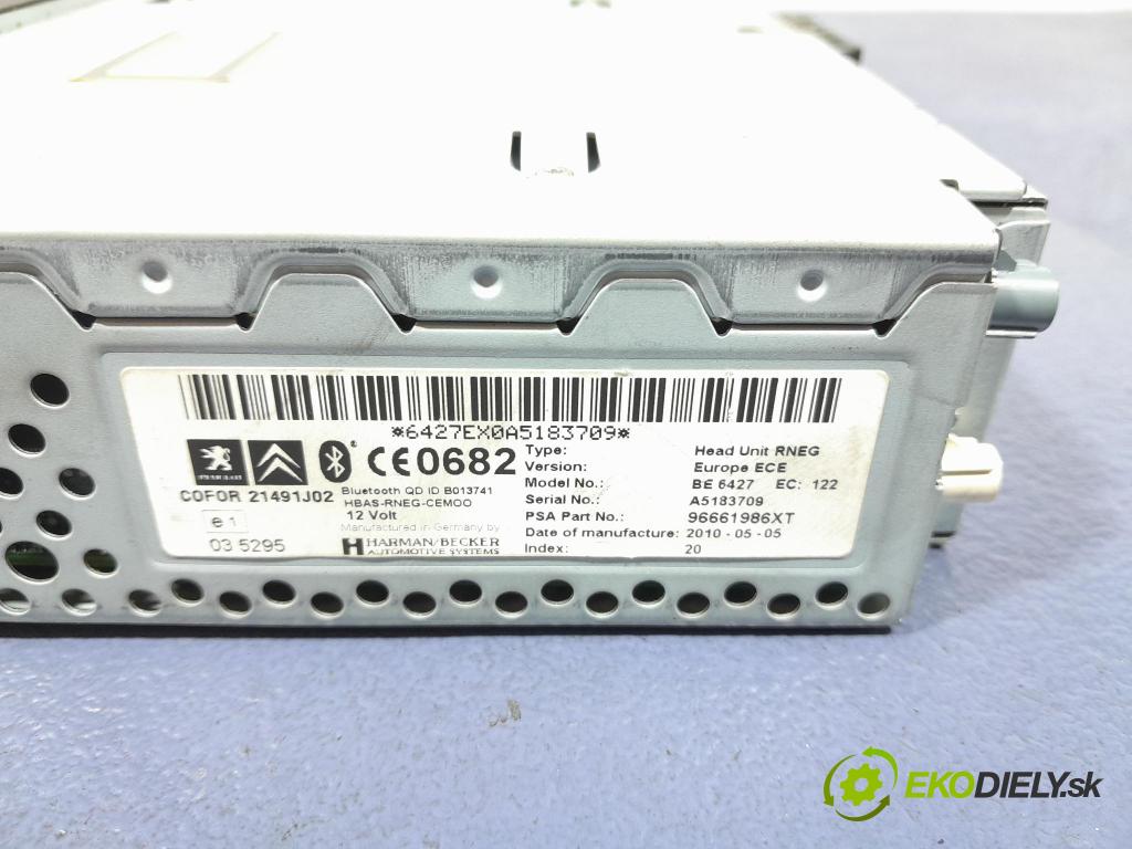 Citroen C4 2010 Radio I Navigácia: 96661986XT