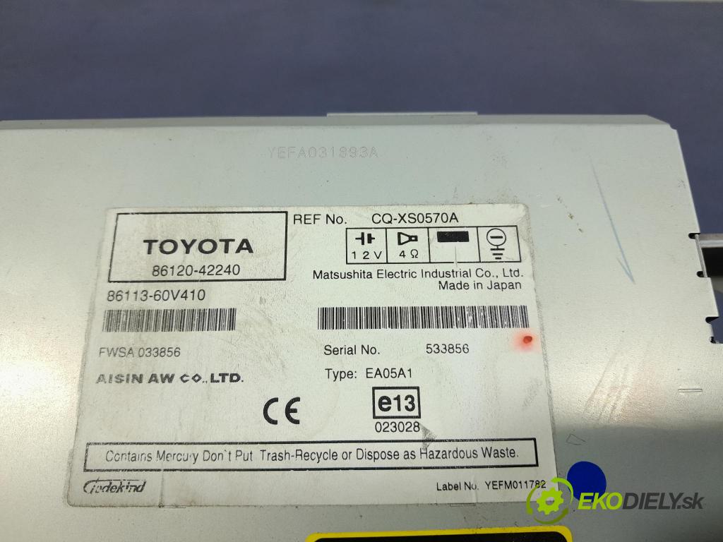 Toyota Rav4 2007 Radio I Navigácia: 86120-42240