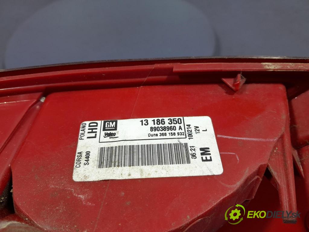Opel Corsa 2014 svetlo / reflektor zad ľavá Vonkajsia: 13186350