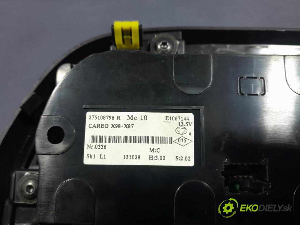 Renault Captur 2014 prepínač Klimatizácia: Prúd vzduchu: 275108796R