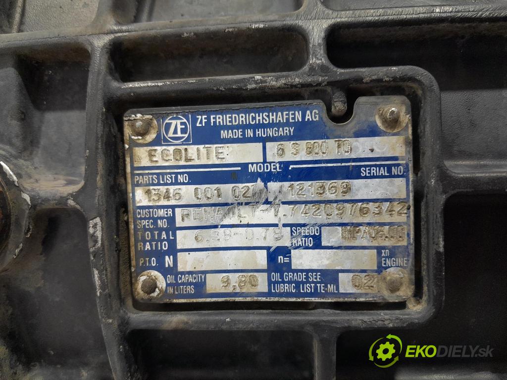 Renault Midlum 2011 převodovka Ozubené kola: Manualna 6S800TD