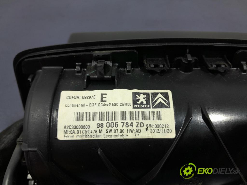 Peugeot 308 2012 Zobrazit: Rádio: / GPS 98006784ZD