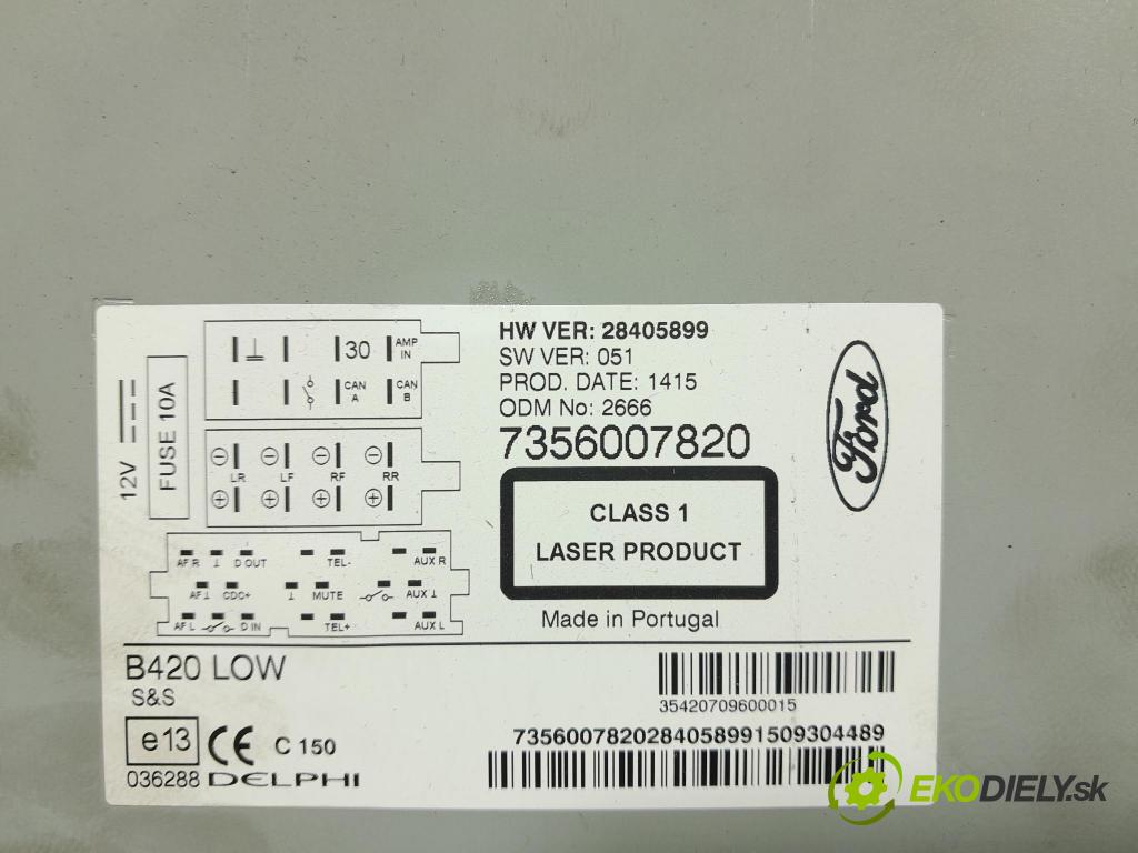 Ford Ka 2015 Radio I Navigácia: 7356007820