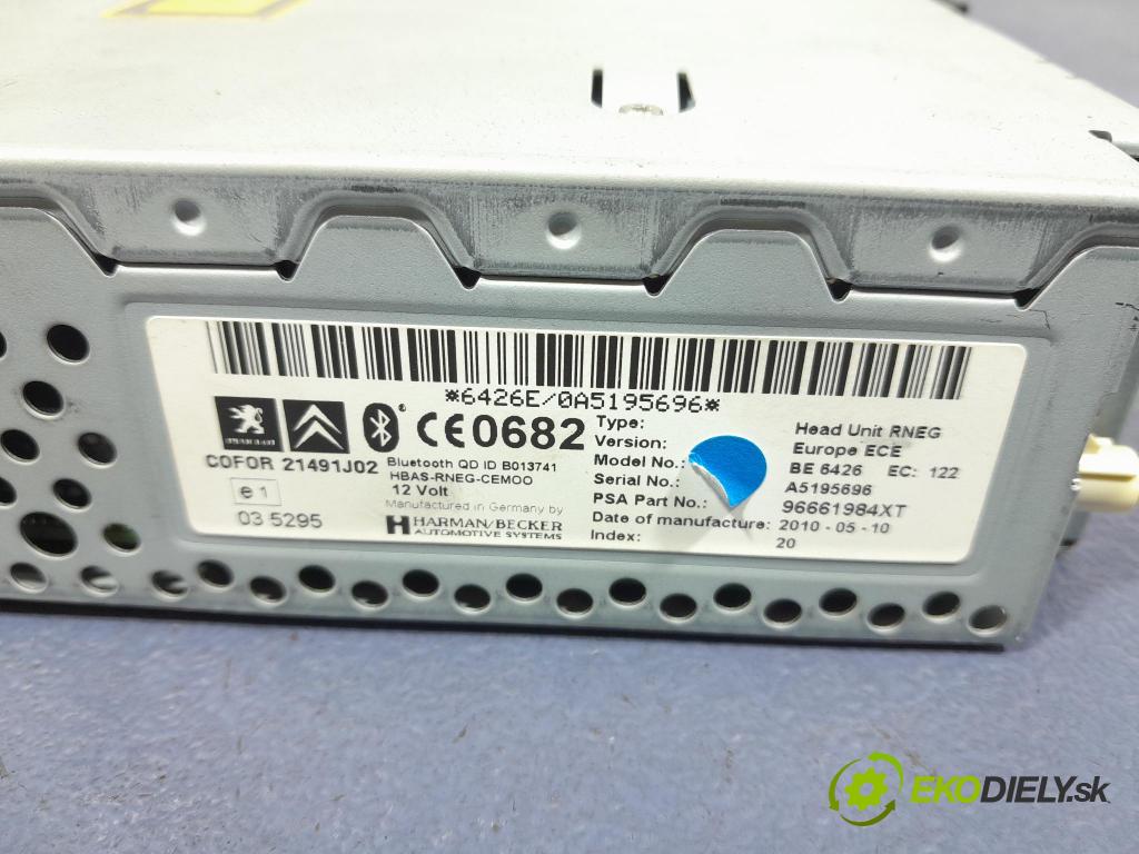 Peugeot 5008 2010 Radio I Navigácia: 96661984XT