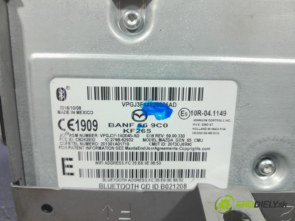 Mazda 3 2017 Radio I Navigácia: BANF-66-9C0