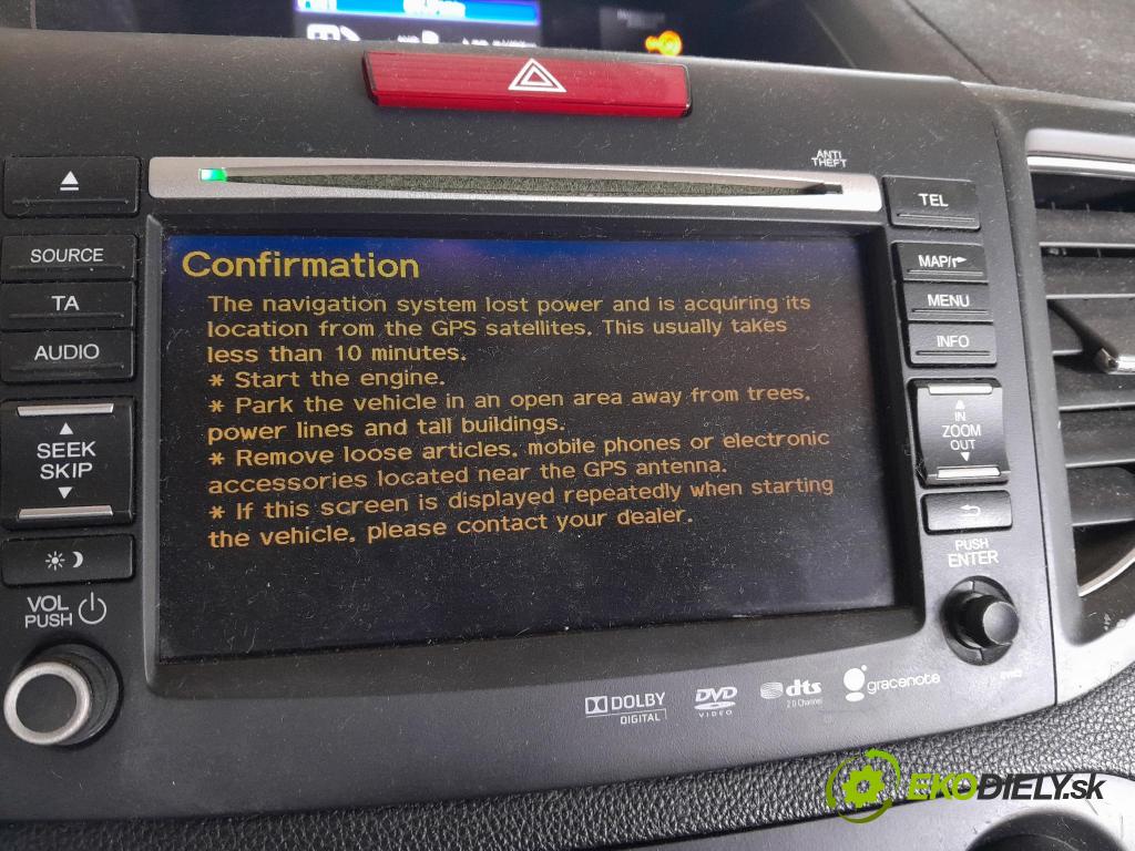 Honda Cr-v 2012 Radio I Navigácia: 39540-T1G-E011-M