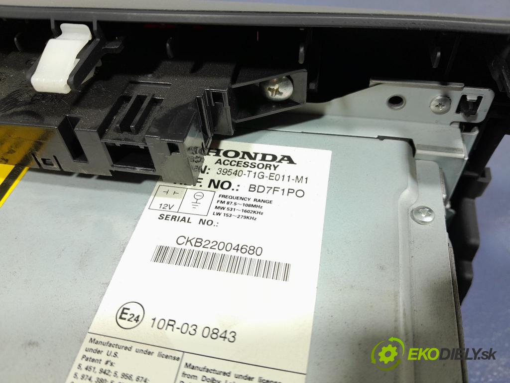 Honda Cr-v 2012 Radio I Navigácia: 39540-T1G-E011-M