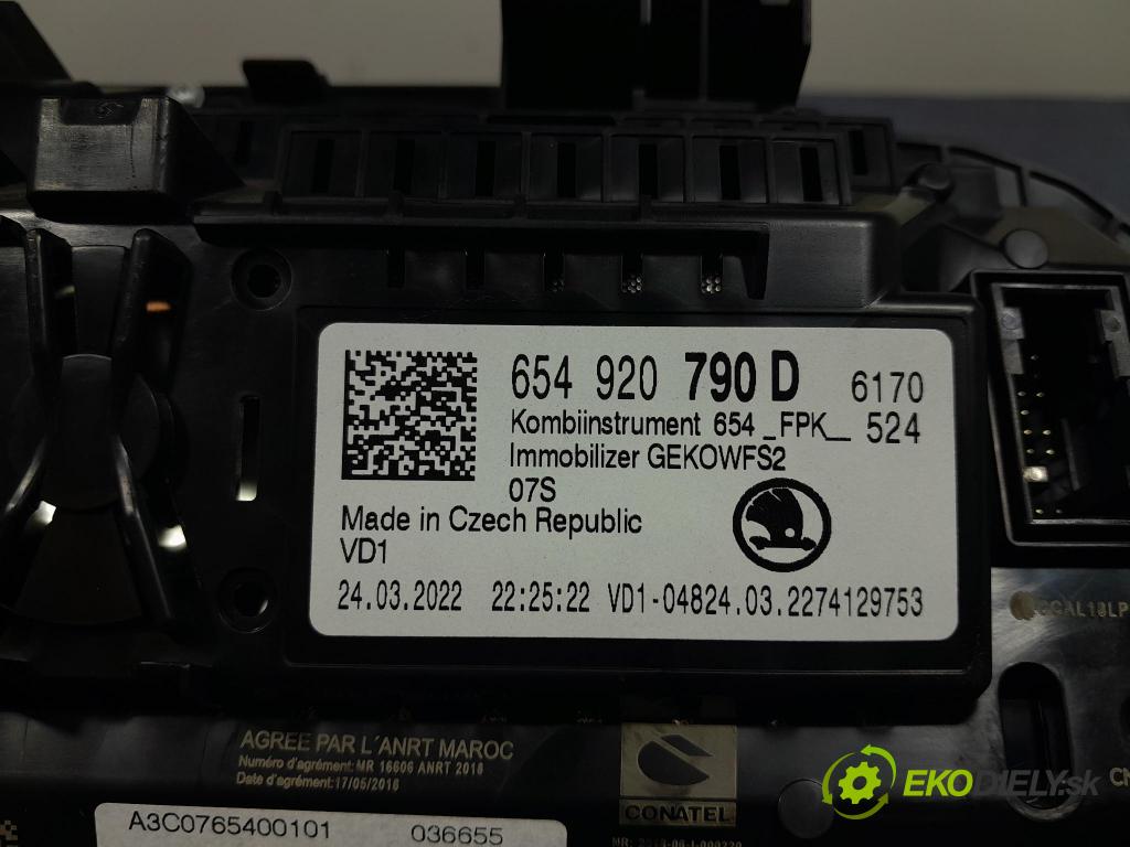 Skoda Kamiq 2022 Přístrojová deska 654920790D