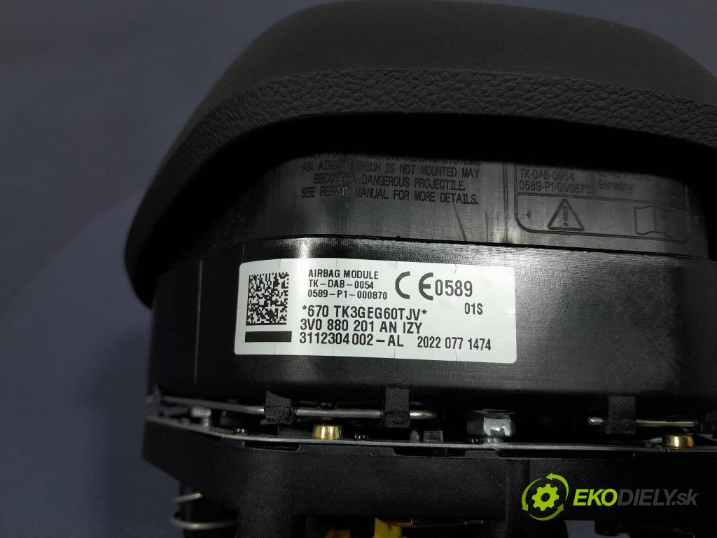 Skoda Kamiq 2022 Airbag: Řidiči: x 3V0880201AN
