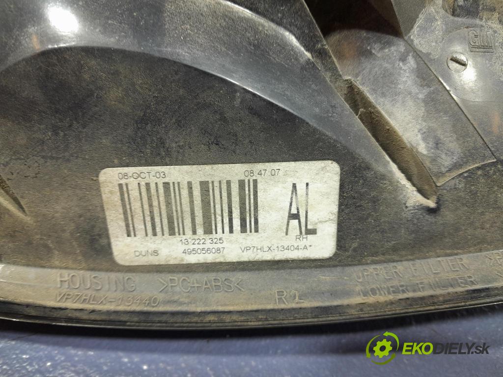 Opel Astra 2008 světlo Zad: Práva: Mimo: 13222325