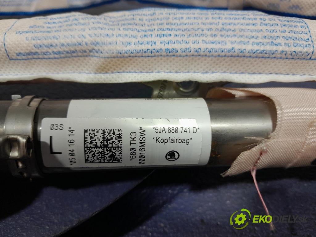 Skoda Rapid 2016 Airbag: Záclona: x 5JA880741D