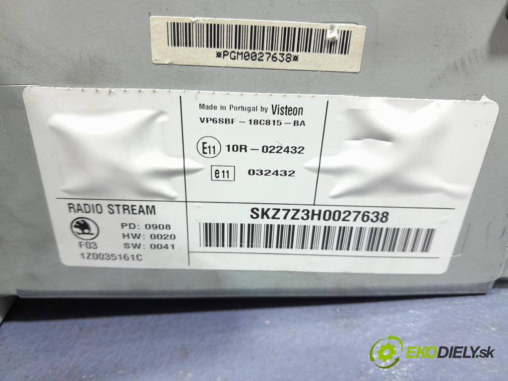 Skoda Octavia 2008 Radio I Navigácia: 1Z0035161C