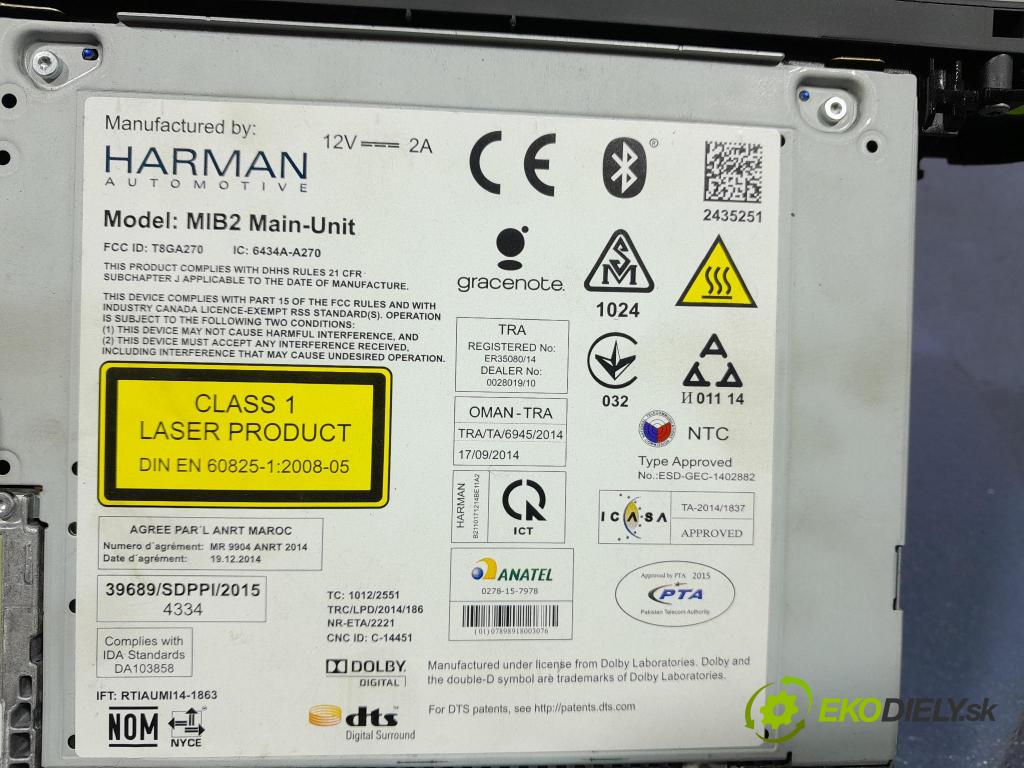 Audi A6 2016 Radio I Navigace: 4G1035044D