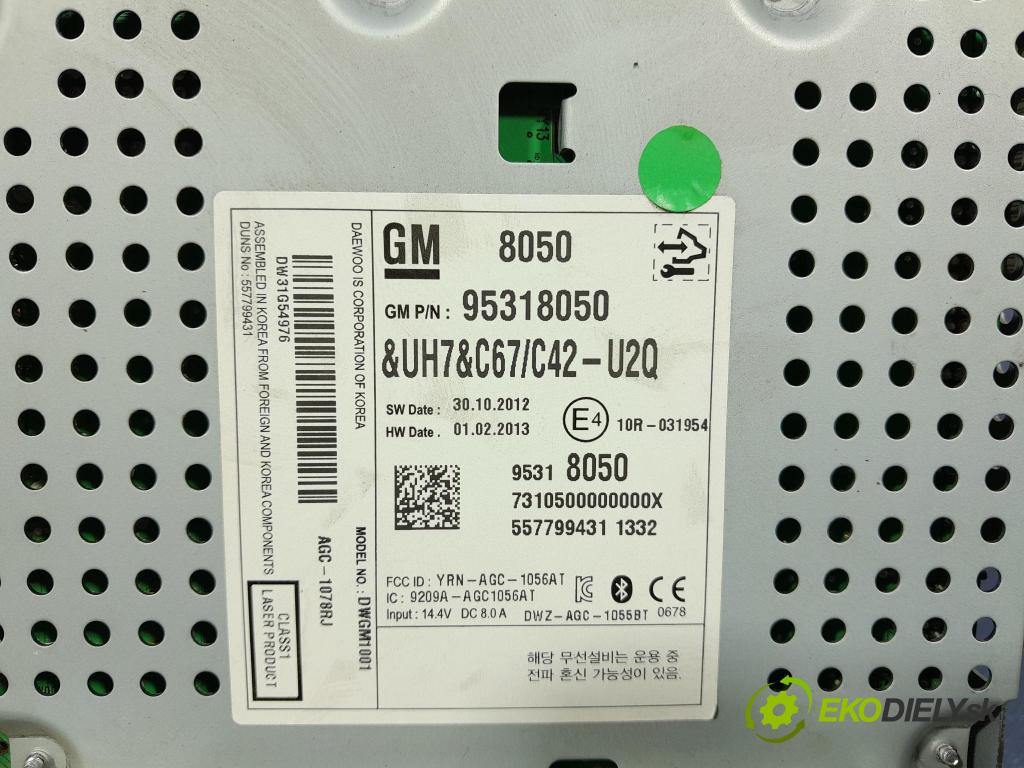 Chevrolet Cruze 2013 Radio I Navigace: 95318050