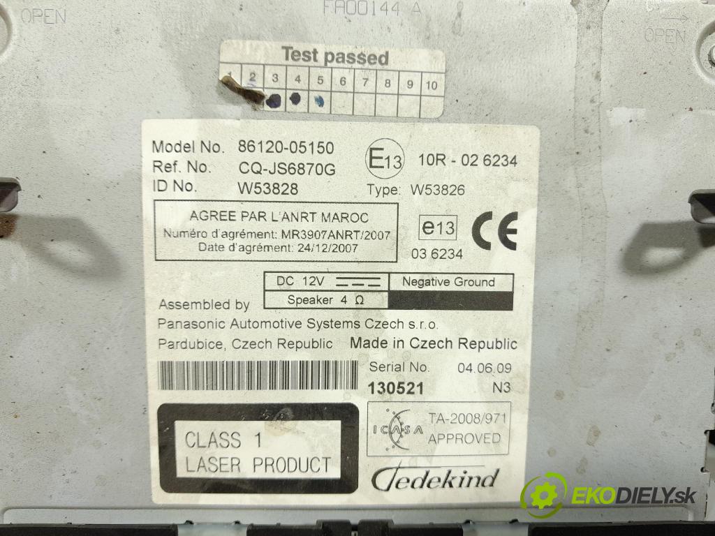 Toyota Avensis 2009 Radio I Navigácia: 86120-05150