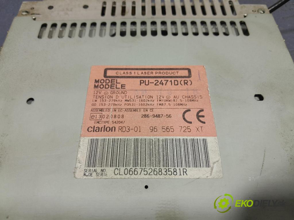 Citroen C8 2005 Radio I Navigace: 96565725XT