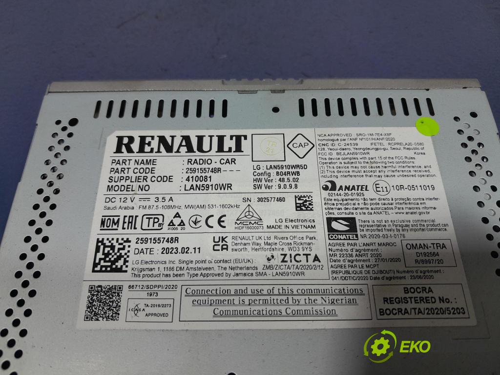 Dacia Duster 2023 Zobrazit: Rádio: / GPS 259155748R
