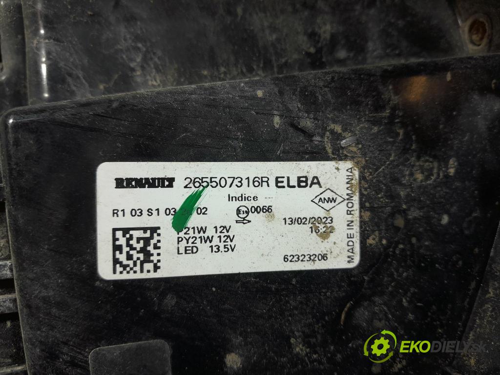 Dacia Duster 2023 svetlo / reflektor zad Prava: Vonkajsia: 265507316R
