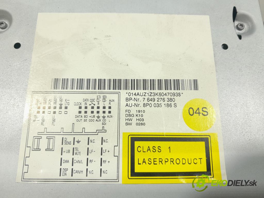 Audi A3 2010 Radio I Navigace: 8P0035186S