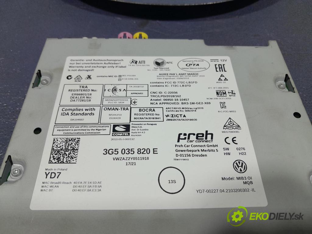 Vw Passat 2021 modul Navigace 3G5035820E