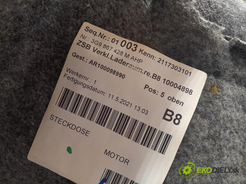 Vw Passat 2021 Tapacír: kufr 3G9867428M