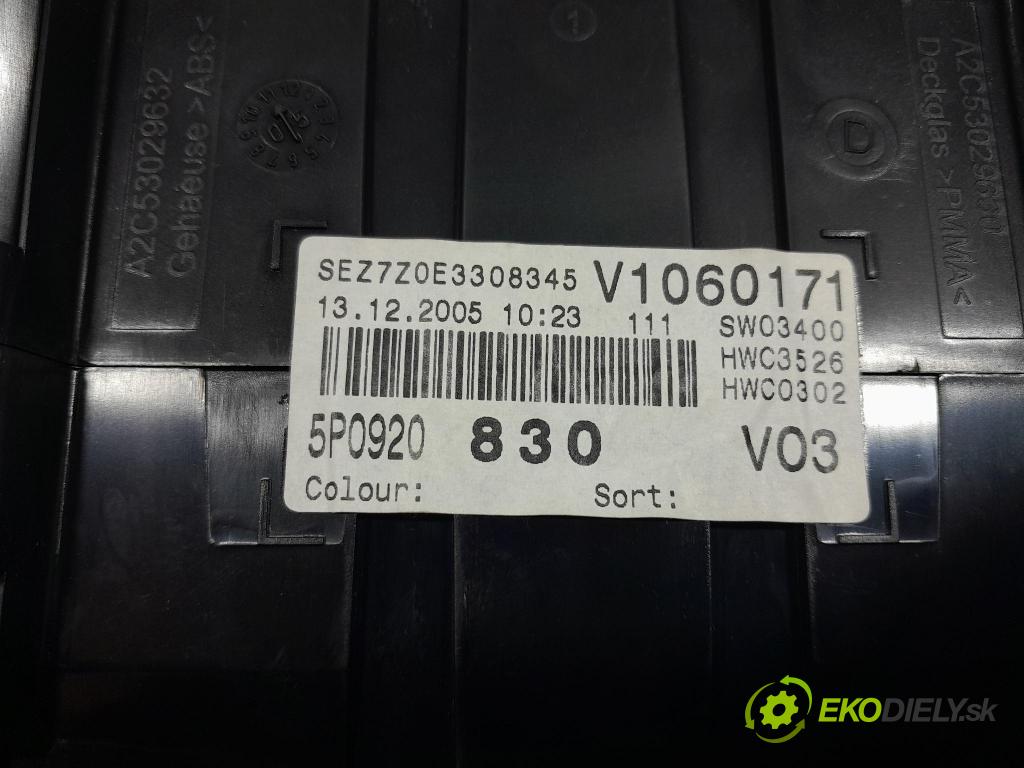 Seat Altea 2005 prístrojovka/ budíky 5P0920830