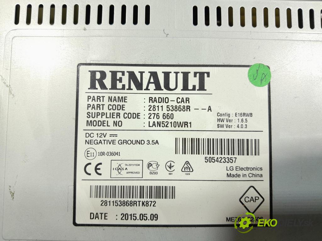 Renault Clio 2015 Radio I Navigace: 281153868R