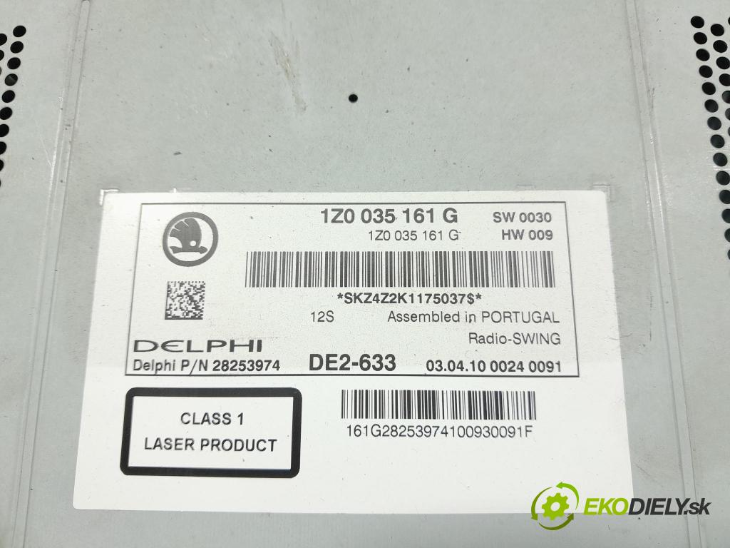 Skoda Octavia 2010 Radio I Navigace: 1Z0035161G
