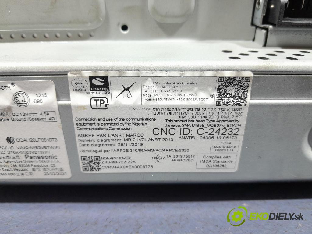 Skoda Octavia 2021 displej Radio / GPS 5E3035869A