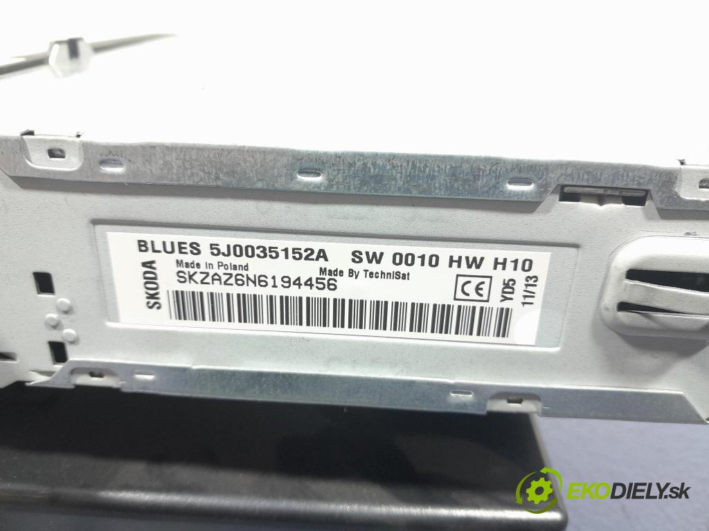 Skoda Roomster 2013 Radio I Navigácia: 5J0035152A