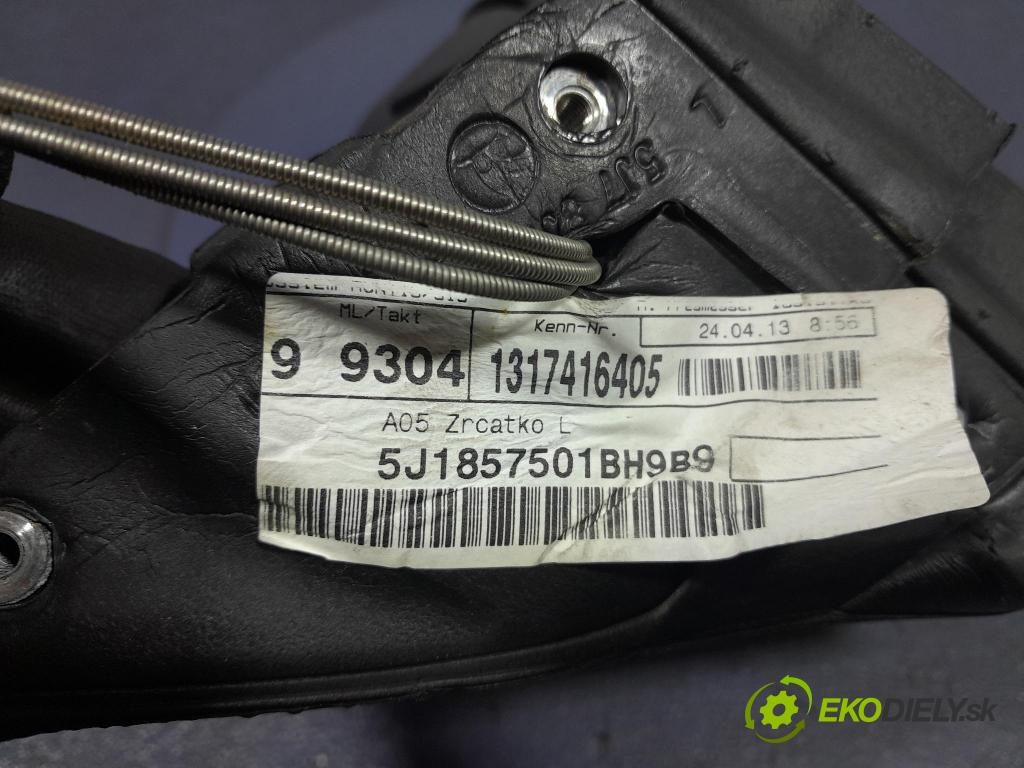 Skoda Roomster 2013 zrkadlo Vľavo: 5J1857501