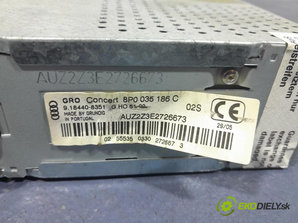 Audi A3 2005 Radio I Navigace: 8P0035186C