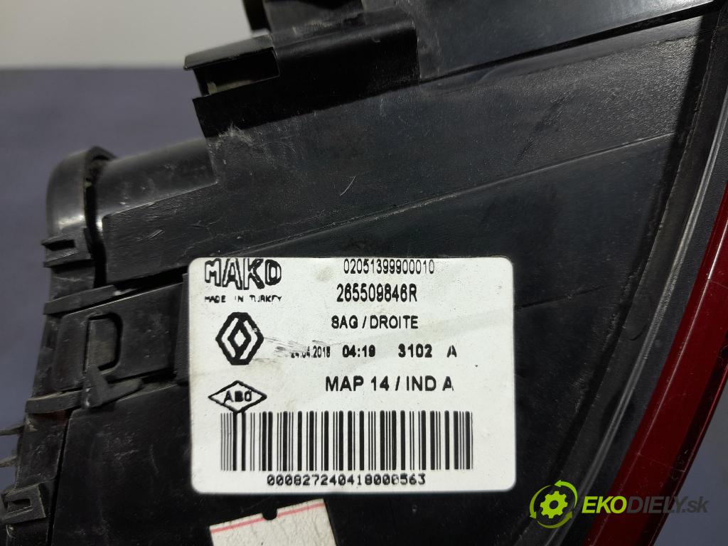 Renault Clio 2018 světlo Zad: Práva: Mimo: 265509846R