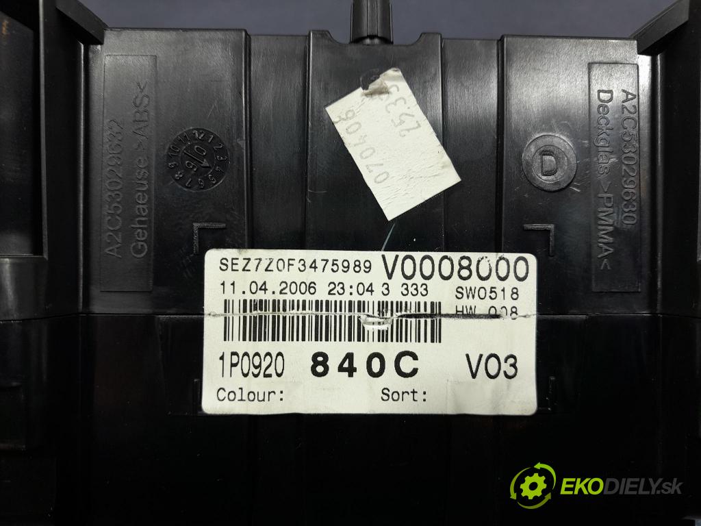 Seat Leon 2006 Přístrojová deska 1P0920840C