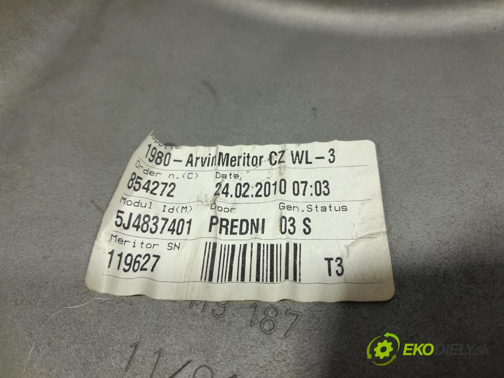 Skoda Fabia 2010 mechanizmus okna Okná: Predné Vľavo: 5J4837401