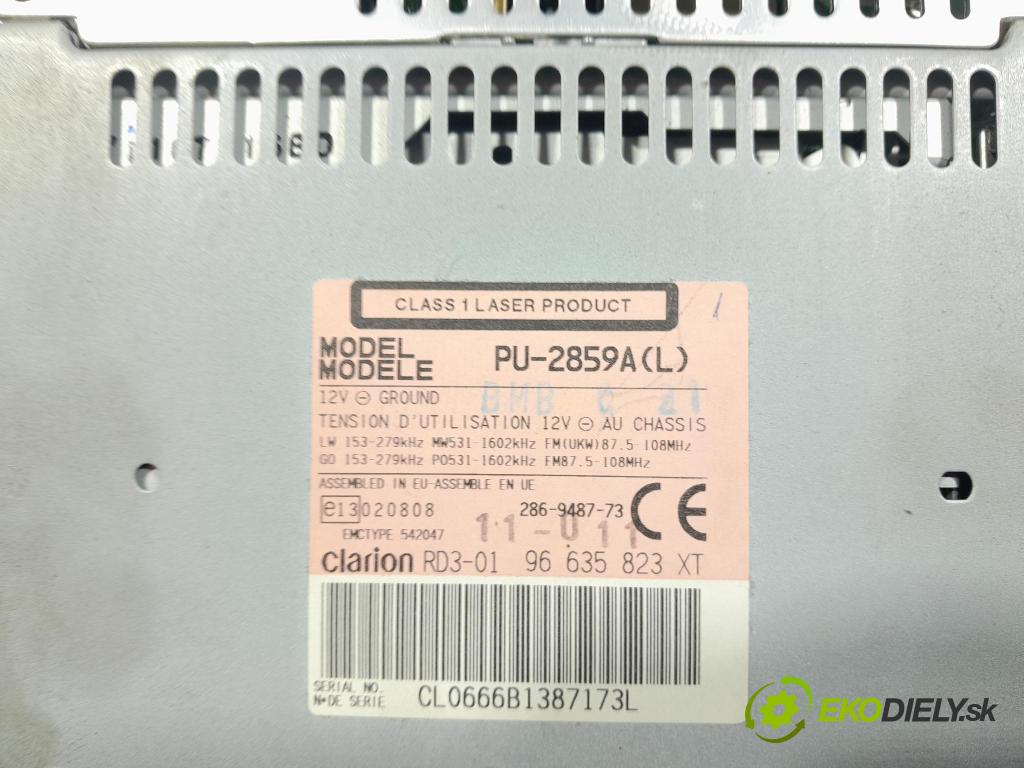 Peugeot 206 2011 Radio I Navigace: 96635823XT