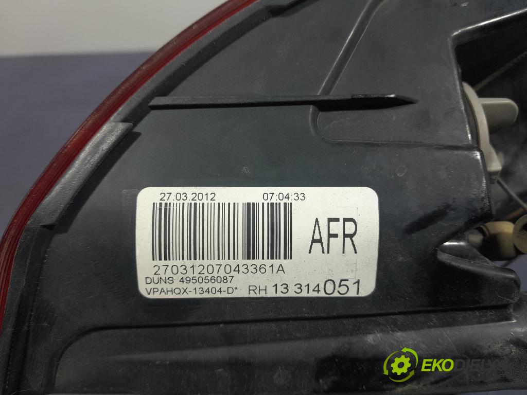 Opel Astra 2012 světlo Zad: Práva: Mimo: 13314051