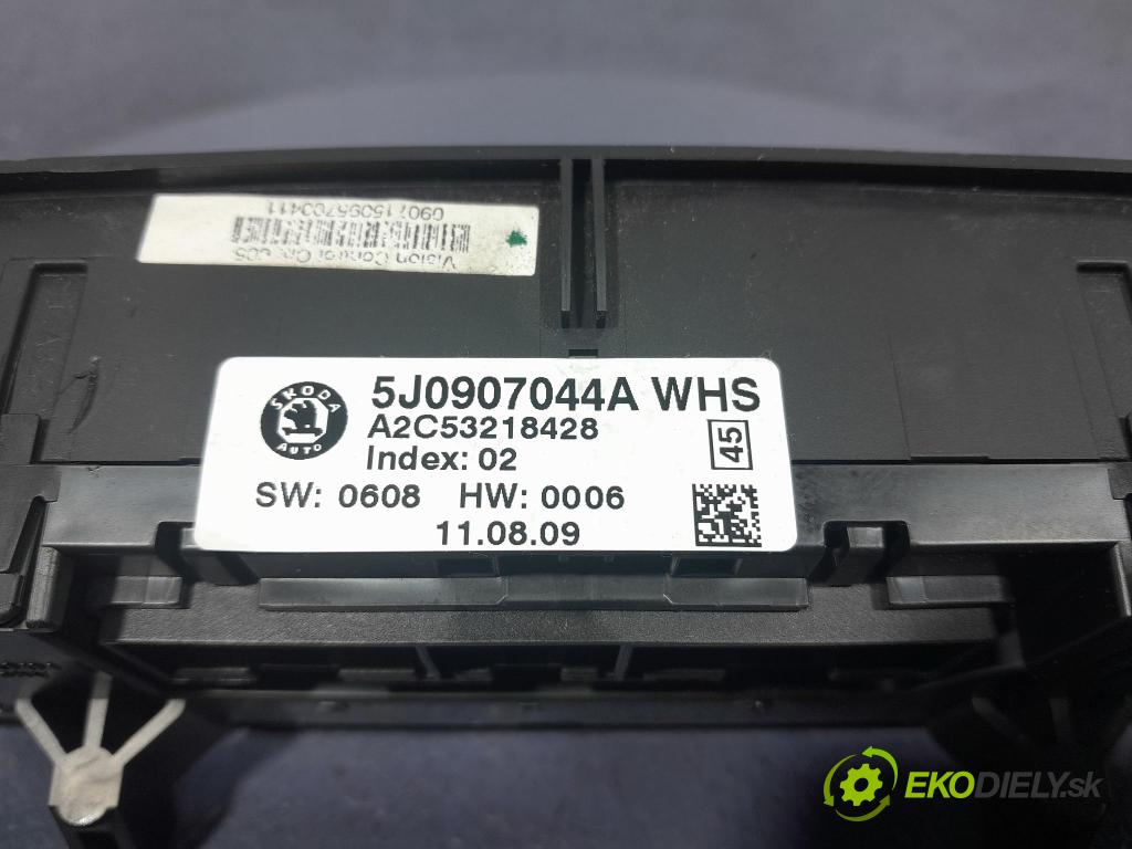 Skoda Fabia 2009 prepínač Klimatizácia: Prúd vzduchu: 5J0907044A