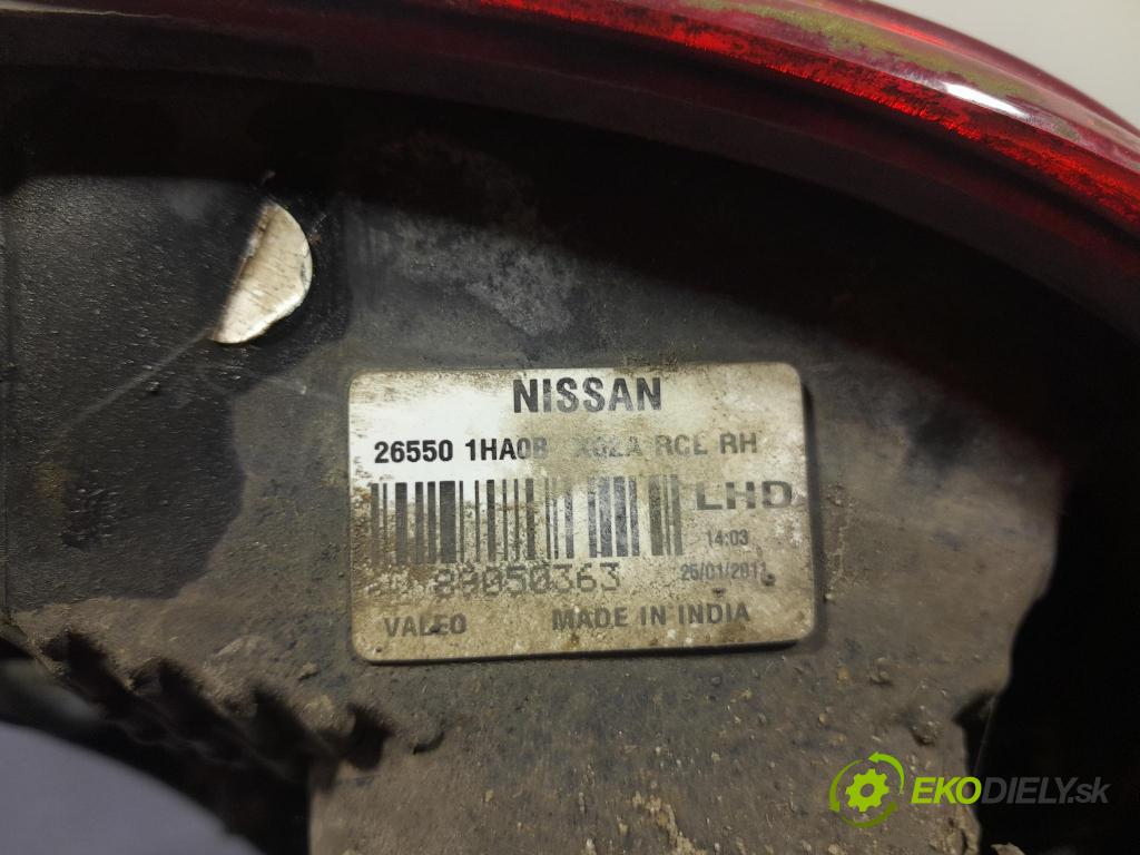 Nissan Micra 2011 svetlo / reflektor zad Prava: Vonkajsia: 265501HA0B